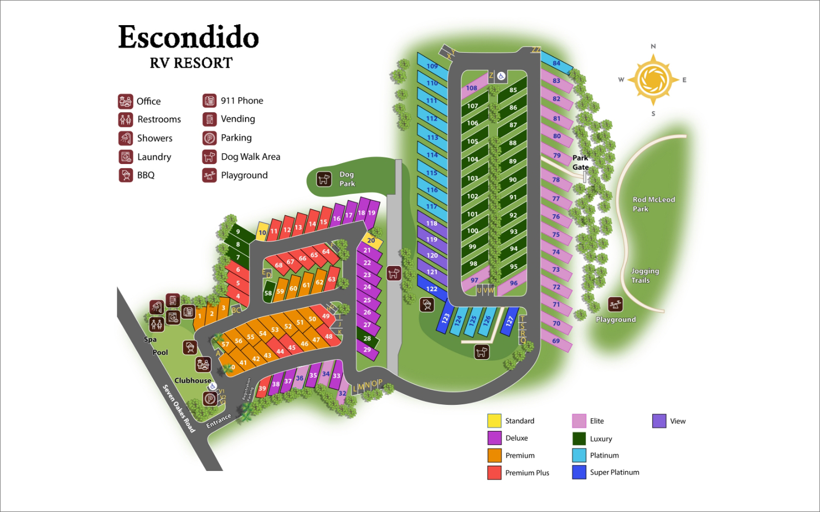 Resort Map Explore Escondido RV Resort