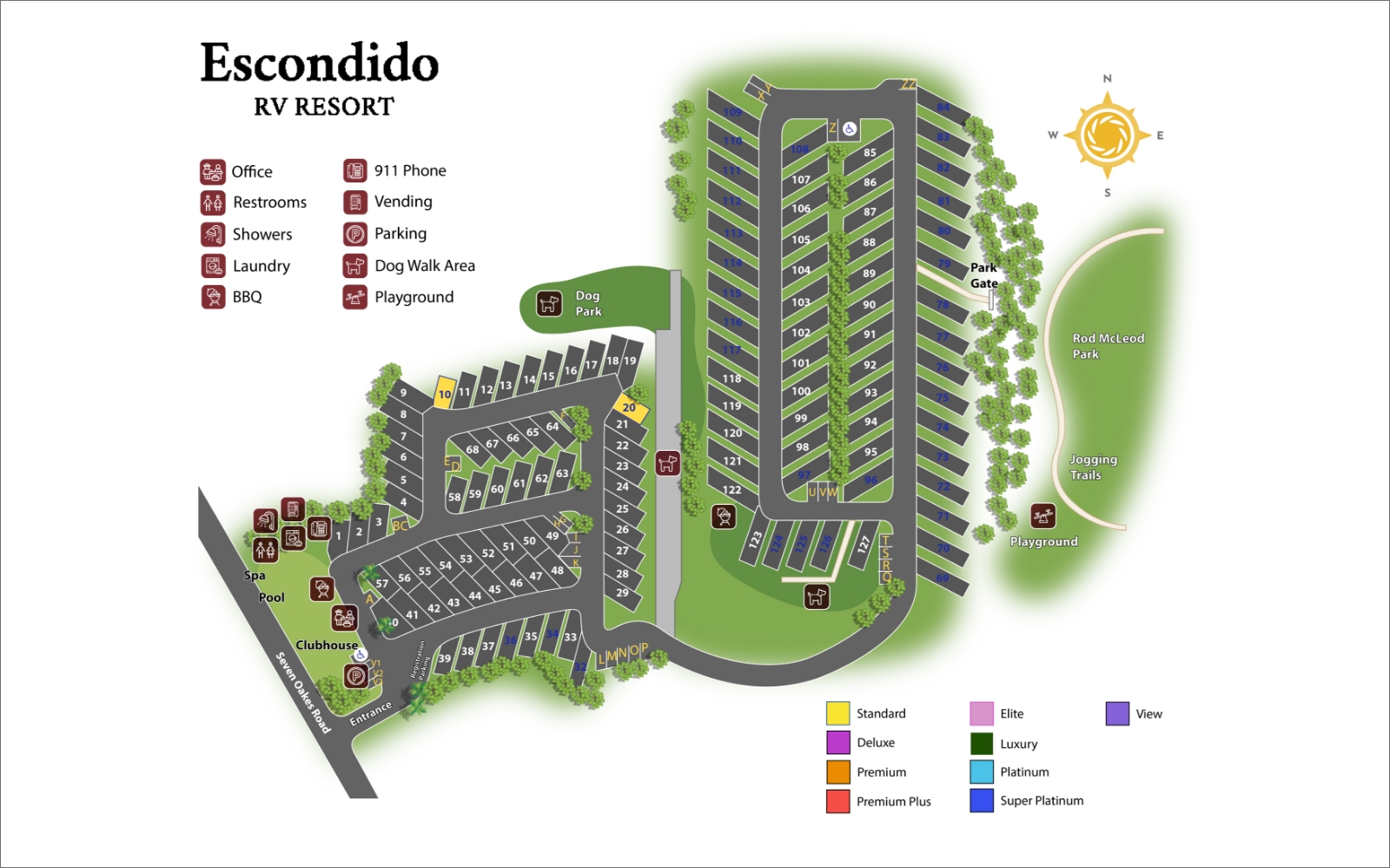 Resort Map Explore Escondido RV Resort