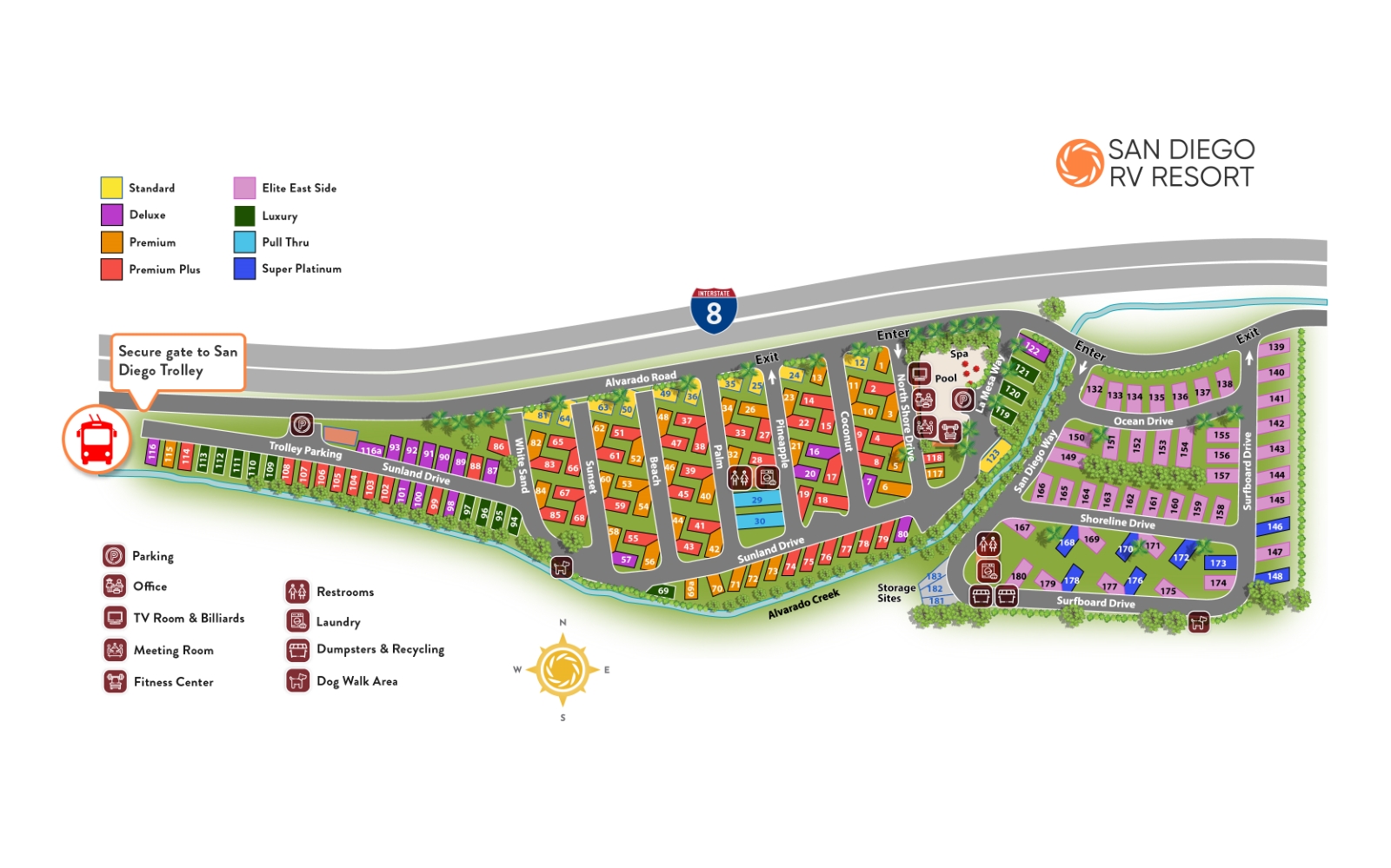 Resort Map San Diego RV Resort