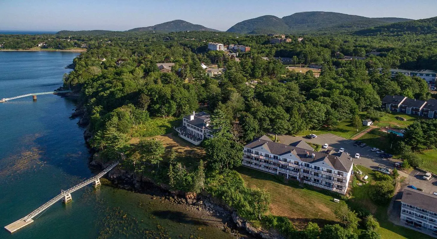 Aerial view of our oceanfront getaway from New York